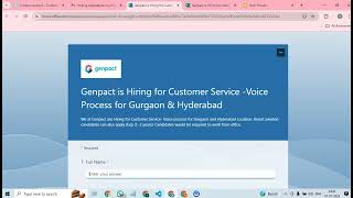 Jobs for Freshers  Genpact is Hiring for Customer Service Voice Process for Gurgaon amp Hyderabad [upl. by Vance]