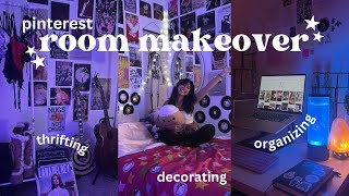 AESTHETIC ROOM MAKEOVER thrifting furniture decorating amp organizing pinterestinspired [upl. by Mansur499]