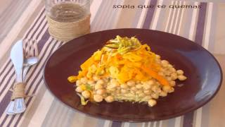 ENSALADA TEMPLADA DE GARBANZOS CON VERDURAS SALTEADAS [upl. by Eletnahc896]