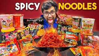 EATING SPICIEST NOODLES FROM THE WORLD [upl. by Thackeray]