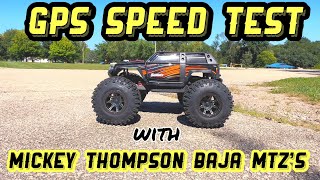 TOP SPEED TEST of my Traxxas Summit with HUGE Rc4wd Mickey Thompson Baja MTZ TIRES [upl. by Atilek]