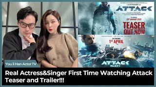 Real ActressampSinger First Time Watching Attack Teaser and Trailer John Abraham [upl. by Trey]