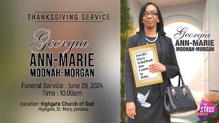 Thanksgiving Service for the Life of Georgia AnnMarie MoonahMorgan [upl. by Tamar993]