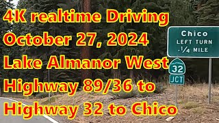 4K California Driving Lake Almanor West HWY 89 to Highway 36 to Highway 32 West October 27 2024 [upl. by Adnamra]