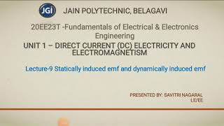 20EE23T Unit1 Statically and dynamically induced emfLect9 [upl. by Reyaht]