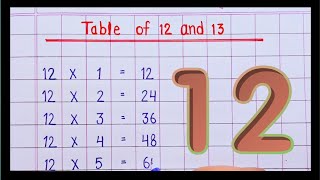 Table of 12 and 13  Tablet of 12 and 13 in English  Multiplication of 12 and 13 12×112 [upl. by Akimat522]