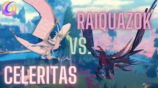 RAIQUAZOK VS CELERITAS Creatures of Sonaria [upl. by Enimrac]