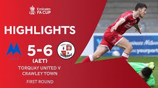 ELEVEN Goal Comeback Thriller  Torquay United 56 Crawley Town AET  Emirates FA Cup 202021 [upl. by Cassie711]