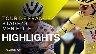 CRUNCH TIME IN THE ALPS 👀  Tour de France Stage 19 Race Highlights  Eurosport Cycling [upl. by Ahtnicaj]