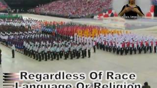 Singapore Pledge and National Anthem NDP2010 NTUC by TokoZoso [upl. by Kinemod809]