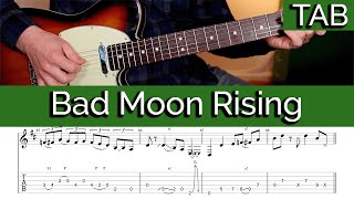 Bad Moon Rising  CCR Guitar Tab Creedence Clearwater Revival [upl. by Anailuj]