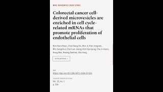 Colorectal cancer cellderived microvesicles are enriched in cell cyclerelated mRNAs  RTCLTV [upl. by Legnaleugim]