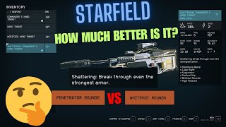 Starfield Shattering Weapon Perk vs Penetrator Rounds vs Whiteshot Rounds [upl. by Bathulda]