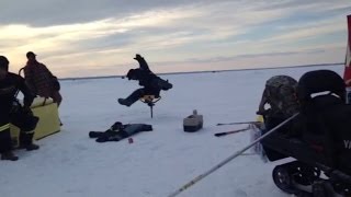 Ice Auger Rodeo Fail [upl. by Loralyn]