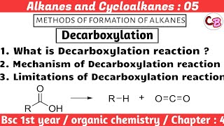 Decarboxylation of carboxylic acids  Alkanes and cycloalkanes  Bsc 1st year organic chemistry [upl. by Airtap129]