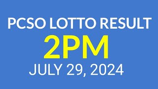 2pm Lotto Result Today JULY 29 2024 MONDAY 2D 3D PARES SWERTRES PCSO Today [upl. by Aelyak]