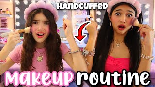 COPYING MY 15 YEAR OLD SISTERS MAKEUP ROUTINE HANDCUFFED [upl. by Atinas]