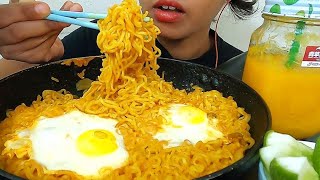 ASMR EATING 4X SPICY NOODLES WITH NAGA CHILLI CRUNCHY CUCUMBER MANGO JUICE  MUKBANG  EATING SHOW [upl. by Glynn]