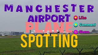 Plane Spotting Manchester Close up departures runway 23L LIVE [upl. by Cleodal]