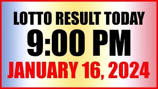 Lotto Result Today 9pm Draw January 16 2024 Swertres Ez2 Pcso [upl. by Aronid243]