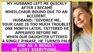 My husband left me after I became wheelchair bound Divorce me your care is too much trouble [upl. by Aikcir]