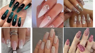 Trending glitter nail extension youtubevideovideo [upl. by Ecirtak]