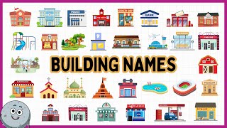 32 BUILDINGS or Places Name for Kids  Learn Building Places for Children [upl. by Netsyrc507]