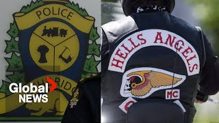 Hells Angels rolling into Lethbridge Alberta to open new chapter police boosting presence [upl. by Hembree]