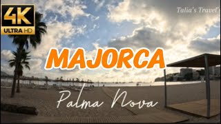 PALMA NOVA  Majorca beach  walk along [upl. by Suiddaht]