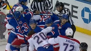 Feisty Game Between Rangers amp Canadiens [upl. by Euqinue]