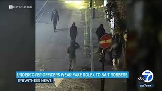 Undercover officers wearing fake Rolex watches to bait robbers in London [upl. by Aynwat670]