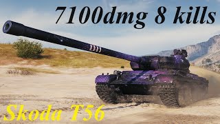 World of Tanks  Skoda T56  Ace Tanker 7100dmg 8 kills 1891xp De Langlades Medal etc [upl. by Auqeenahs492]