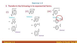 exercise 13 Q1 to 4  Math9  base exponents  radicand index  exponential form radical form [upl. by Sakram168]