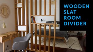 How to Make a Wooden Slat Room Divider [upl. by Esenaj]