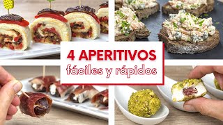 4 APERITIVOS Fáciles y Rápidos para FIESTAS y Reuniones familiares  CANAPÉS para Navidad [upl. by Anevad441]