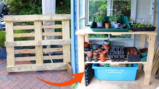 Simple DIY Wood Pallet Potting Bench full instructions [upl. by Alexina]