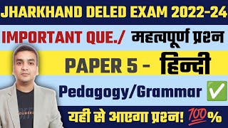 JAC DELED EXAM 202224 हिन्दी Important QuestionTopic  Grammer Tips यहीं से आयेगा प्रश्न [upl. by Adierf]