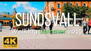 Sundsvall Walking in Summer  Sweden 2019 4K [upl. by Nomaid308]