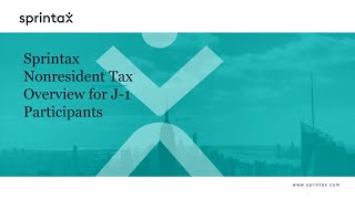 Nonresident US tax overview for J1 participants [upl. by Ashla300]