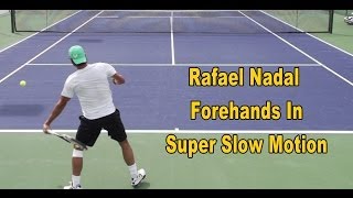 Rafael Nadal Forehands In Super Slow Motion  960 and 480 frames per second [upl. by Dnomde]