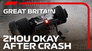 Zhou Okay After Heavy Silverstone Crash  2022 British Grand Prix [upl. by Marva]