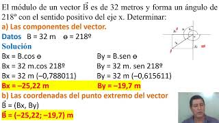 DESCOMPOSICIÓN DE VECTORES EJERCICIO 01 [upl. by Ruffina]