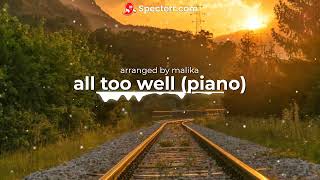 taylor swift  all too well  piano coverkaraoke [upl. by Goldshell822]