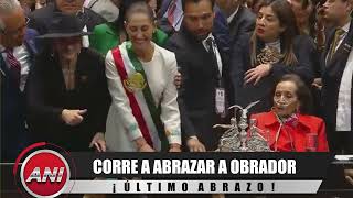 CORRE A ABRAZAR A OBRADOR 🥰 La última despedida de AMLO y CLAU presidenta [upl. by Lozano]