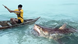 Shark Attack on Fishing Boat 9  A great White Shark Attack Short Movie [upl. by Mara288]