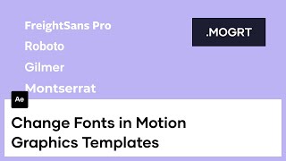 How To Change Fonts In Motion Graphics Templates [upl. by Enicul]