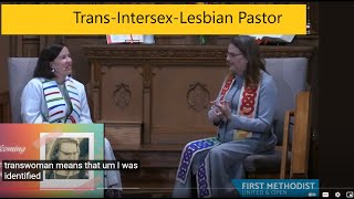 Trans Intersex Lesbian Baptist Preach Bloomington Indiana United Methodist Church ProtestiaVids [upl. by Asilla]