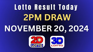 Today Lotto Result 2pm November 20 2024 [upl. by Lexy]