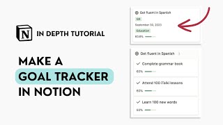 Make a Goal Tracker in Notion Step By Step Tutorial [upl. by Idisahc45]