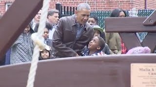 Obamas Donate Their Kids Playset To Homeless Shelter [upl. by Aniez184]